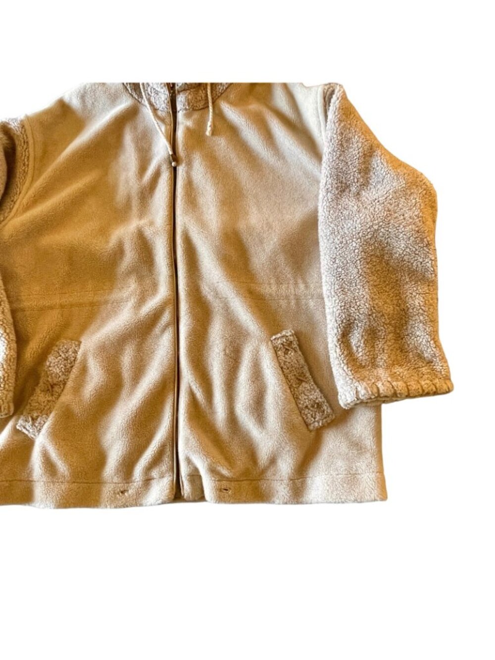 Faux Shearling Women's S/M Jacket Fleece IZZI Outerwear Windbreaker Lining Hood - Picture 8 of 13